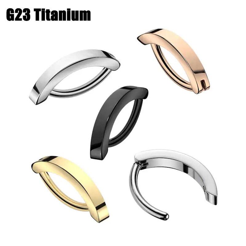 1 db Implantált minőségű titán köldökgyűrű septum gyűrű csattanó hascsipesz köldökgyűrű ívelt súlyzó piercing ékszer