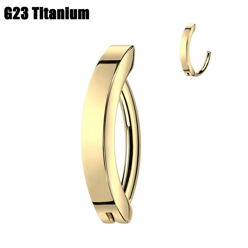 1 db Implantált minőségű titán köldökgyűrű septum gyűrű csattanó hascsipesz köldökgyűrű ívelt súlyzó piercing ékszer