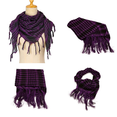 RIMAIRE poliészter terepszínű nyomott muszlim hidzsáb bojtokkal légáteresztő és napernyő 95*95 cm méretű sál