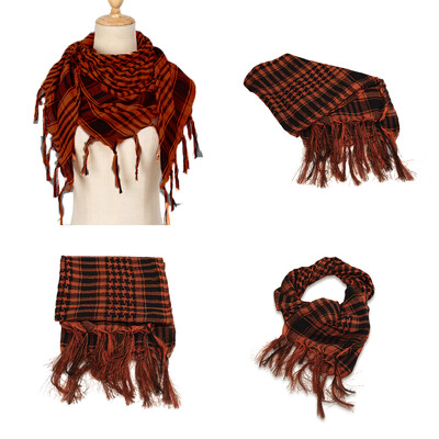 RIMAIRE poliészter terepszínű nyomott muszlim hidzsáb bojtokkal légáteresztő és napernyő 95*95 cm méretű sál