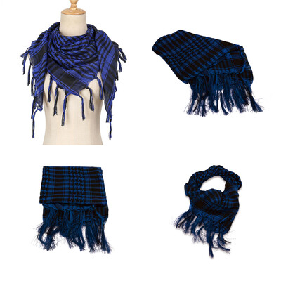 RIMAIRE poliészter terepszínű nyomott muszlim hidzsáb bojtokkal légáteresztő és napernyő 95*95 cm méretű sál