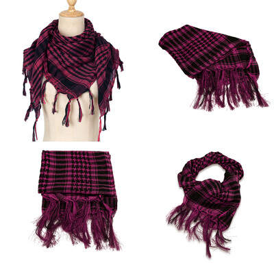 RIMAIRE poliészter terepszínű nyomott muszlim hidzsáb bojtokkal légáteresztő és napernyő 95*95 cm méretű sál