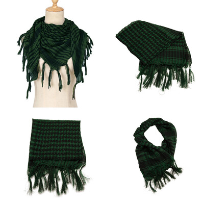 RIMAIRE poliészter terepszínű nyomott muszlim hidzsáb bojtokkal légáteresztő és napernyő 95*95 cm méretű sál