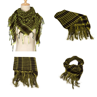 RIMAIRE poliészter terepszínű nyomott muszlim hidzsáb bojtokkal légáteresztő és napernyő 95*95 cm méretű sál