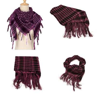 RIMAIRE poliészter terepszínű nyomott muszlim hidzsáb bojtokkal légáteresztő és napernyő 95*95 cm méretű sál