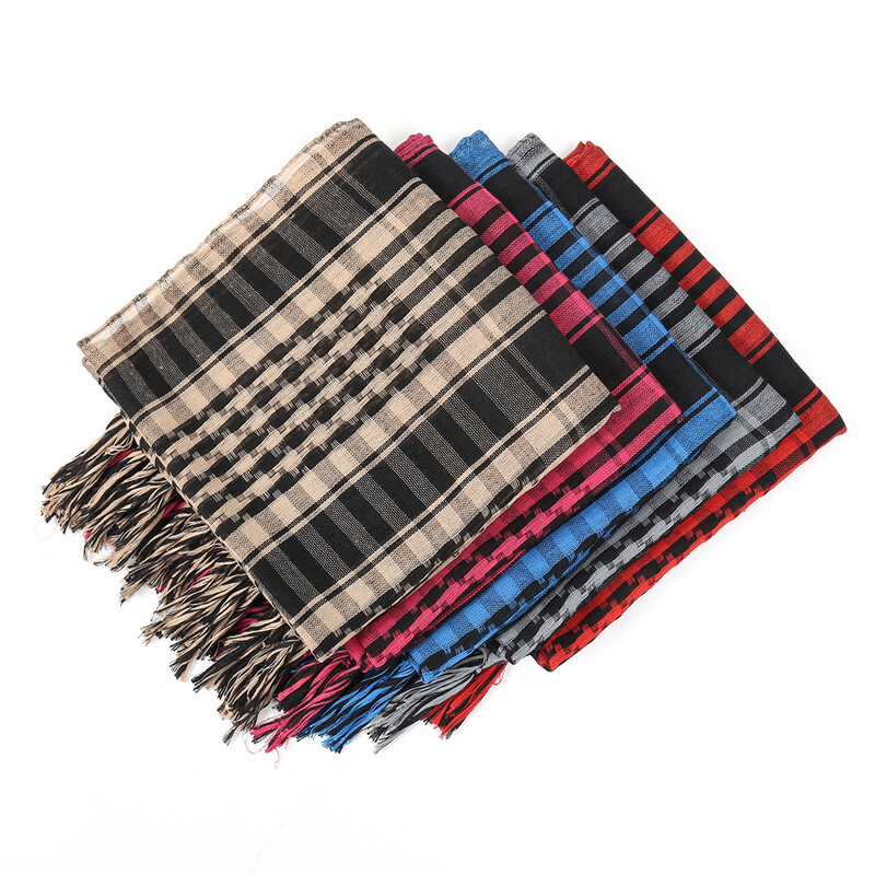 RIMAIRE poliészter terepszínű nyomott muszlim hidzsáb bojtokkal légáteresztő és napernyő 95*95 cm méretű sál