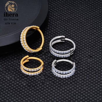 G23 Titanium Nose Ring Clicker Ear Cartilage Tragus Helix Daith Στρογγυλά σκουλαρίκια Κρίκοι CZ 16G με αρθρωτό τμήμα Body Piercing Κοσμήματα