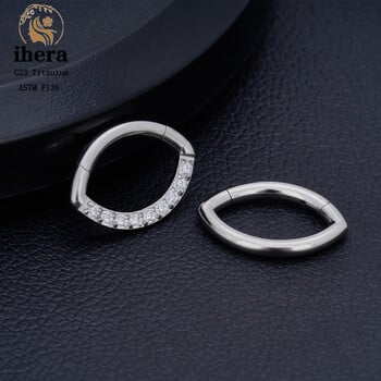 G23 Titanium Nose Ring Clicker Ear Cartilage Tragus Helix Daith Στρογγυλά σκουλαρίκια Κρίκοι CZ 16G με αρθρωτό τμήμα Body Piercing Κοσμήματα