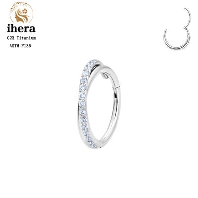 G23 titán orrgyűrű klikker fül porc Tragus Helix Daith kerek fülbevaló karika CZ 16G csuklós szegmens testpiercing ékszer