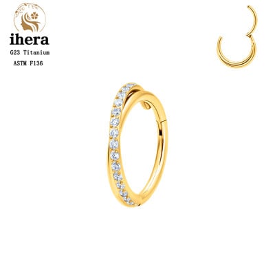 G23 titán orrgyűrű klikker fül porc Tragus Helix Daith kerek fülbevaló karika CZ 16G csuklós szegmens testpiercing ékszer
