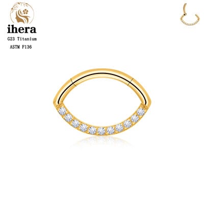 G23 titán orrgyűrű klikker fül porc Tragus Helix Daith kerek fülbevaló karika CZ 16G csuklós szegmens testpiercing ékszer