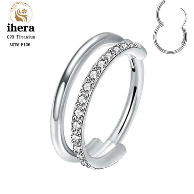 G23 titán orrgyűrű klikker fül porc Tragus Helix Daith kerek fülbevaló karika CZ 16G csuklós szegmens testpiercing ékszer