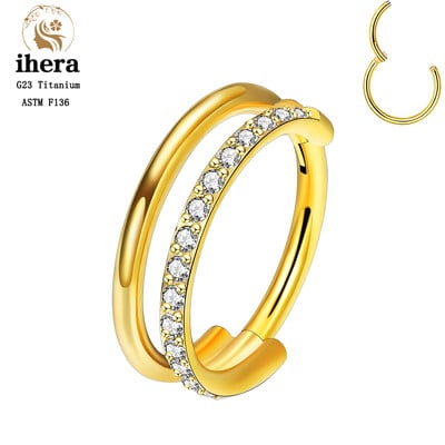 G23 titán orrgyűrű klikker fül porc Tragus Helix Daith kerek fülbevaló karika CZ 16G csuklós szegmens testpiercing ékszer