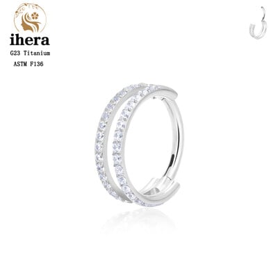 G23 titán orrgyűrű klikker fül porc Tragus Helix Daith kerek fülbevaló karika CZ 16G csuklós szegmens testpiercing ékszer