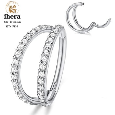 G23 titán orrgyűrű klikker fül porc Tragus Helix Daith kerek fülbevaló karika CZ 16G csuklós szegmens testpiercing ékszer
