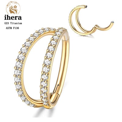G23 titán orrgyűrű klikker fül porc Tragus Helix Daith kerek fülbevaló karika CZ 16G csuklós szegmens testpiercing ékszer