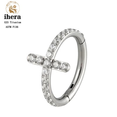G23 titán orrgyűrű klikker fül porc Tragus Helix Daith kerek fülbevaló karika CZ 16G csuklós szegmens testpiercing ékszer