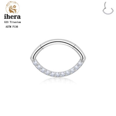 G23 titán orrgyűrű klikker fül porc Tragus Helix Daith kerek fülbevaló karika CZ 16G csuklós szegmens testpiercing ékszer