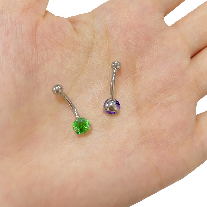 ASTM F136 Titanium PIERC mažo mastelio bambos žiedas bambos žiedas CZ asfaltuotas viršutinis sriegiuotas pilvo auskarų vėrimas bambos žiedai kūno papuošalai