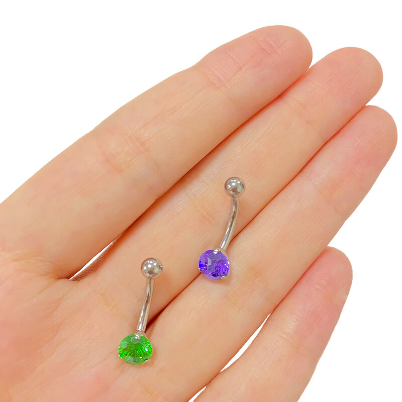 ASTM F136 Titanium PIERC mažo mastelio bambos žiedas bambos žiedas CZ asfaltuotas viršutinis sriegiuotas pilvo auskarų vėrimas bambos žiedai kūno papuošalai