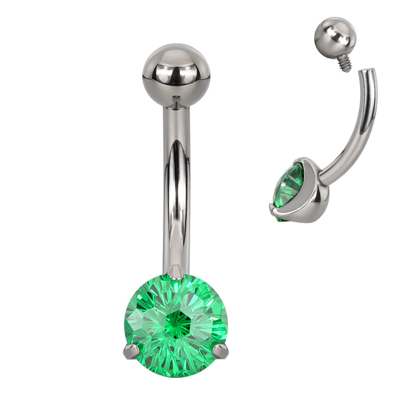 ASTM F136 Titanium PIERC mažo mastelio bambos žiedas bambos žiedas CZ asfaltuotas viršutinis sriegiuotas pilvo auskarų vėrimas bambos žiedai kūno papuošalai