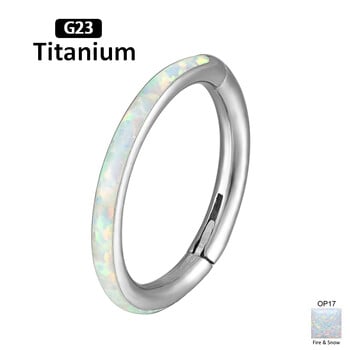 G23 Titanium Piercing Septum Nose Ring Opal Stone Hight Segment δαχτυλίδια Ανοιχτό Αντιαλλεργικό Σκουλαρίκι για διάτρηση μύτης Κοσμήματα