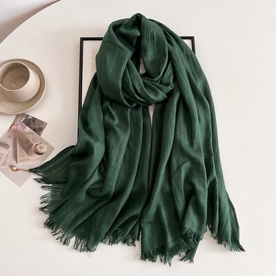 Tömör pamut pashmina kendő női pakolás meleg téli sálak Hidzsáb design nyomat női foulard bandana stoles sál 2024 ÚJ