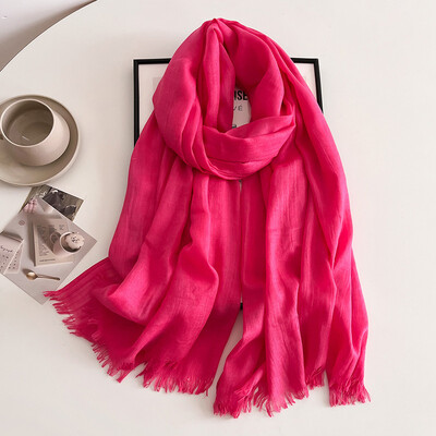 Tömör pamut pashmina kendő női pakolás meleg téli sálak Hidzsáb design nyomat női foulard bandana stoles sál 2024 ÚJ