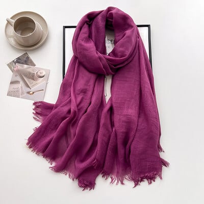 Tömör pamut pashmina kendő női pakolás meleg téli sálak Hidzsáb design nyomat női foulard bandana stoles sál 2024 ÚJ