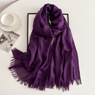 Tömör pamut pashmina kendő női pakolás meleg téli sálak Hidzsáb design nyomat női foulard bandana stoles sál 2024 ÚJ