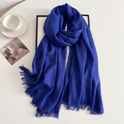 Tömör pamut pashmina kendő női pakolás meleg téli sálak Hidzsáb design nyomat női foulard bandana stoles sál 2024 ÚJ