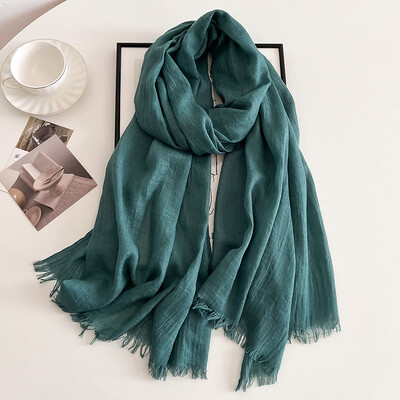 Tömör pamut pashmina kendő női pakolás meleg téli sálak Hidzsáb design nyomat női foulard bandana stoles sál 2024 ÚJ