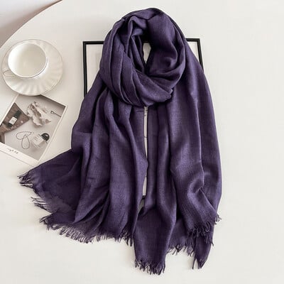 Tömör pamut pashmina kendő női pakolás meleg téli sálak Hidzsáb design nyomat női foulard bandana stoles sál 2024 ÚJ