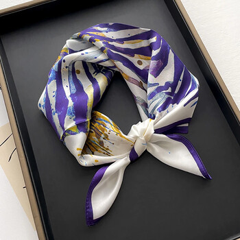 Νέο 2023 Point 100% Mulberry Silk Scarf Fashion Γυναικεία Καλοκαιρινή Παραλία Μικρά Κασκόλ Σάλι Bandana Hijab Pashmina Poncho 53*53cm