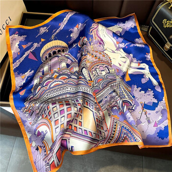 Νέο 2023 Point 100% Mulberry Silk Scarf Fashion Γυναικεία Καλοκαιρινή Παραλία Μικρά Κασκόλ Σάλι Bandana Hijab Pashmina Poncho 53*53cm