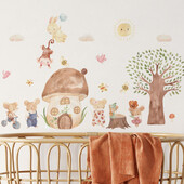 Rajzfilm Állatok fali matricák óvodai gyerekeknek Szobadekoráció Egér Nyúlfa falmatricák Otthoni dekoráció Művészi falfestmények Környezetbarát