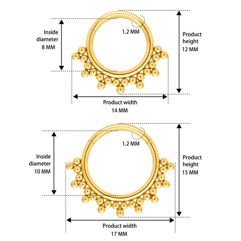 G23 titán piercing orrgyűrű test ékszer karika fülbevaló ASTM F136 porc tragus membrán titán csukló