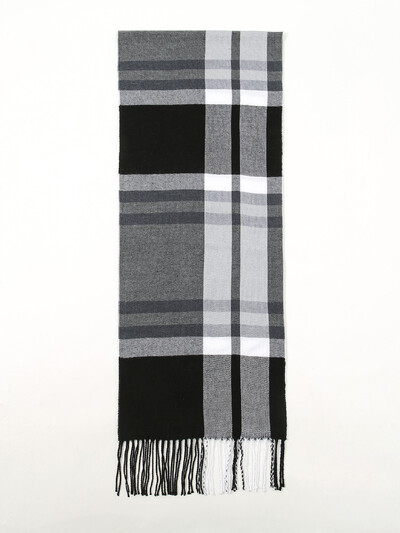 Luxus kockás mintás meleg utazási sál Női kasmír téli pashmina bojtos kendővel Bufanda Long Casual Echarpe Új