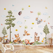 Autocolante mari de perete cu animale din junglă de safari pentru camere de copii Creșă pentru copii pentru copii Dormitor Decorare camera de zi Decal Vinil