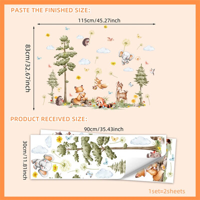 Autocolante mari de perete cu animale din junglă de safari pentru camere de copii Creșă pentru copii pentru copii Dormitor Decorare camera de zi Decal Vinil