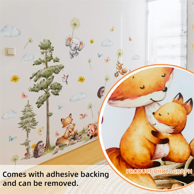 Autocolante mari de perete cu animale din junglă de safari pentru camere de copii Creșă pentru copii pentru copii Dormitor Decorare camera de zi Decal Vinil