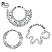 ASTM F-136 titan Uho Nos PIERC Piercing naušnice od hrskavice CZ Popločani bočni prstenovi Segmentni prstenovi Clicke Tragus prsten Nakit