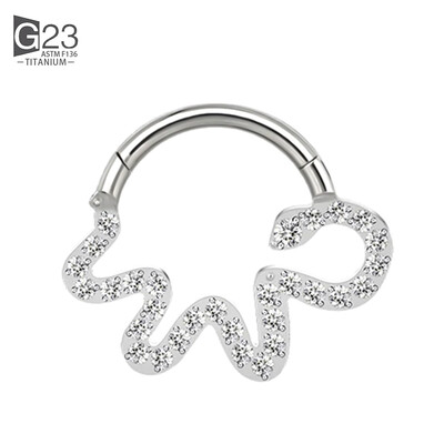 ASTM F-136 titan Uho Nos PIERC Piercing naušnice od hrskavice CZ Popločani bočni prstenovi Segmentni prstenovi Clicke Tragus prsten Nakit