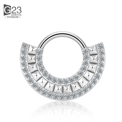 ASTM F-136 titan Uho Nos PIERC Piercing naušnice od hrskavice CZ Popločani bočni prstenovi Segmentni prstenovi Clicke Tragus prsten Nakit