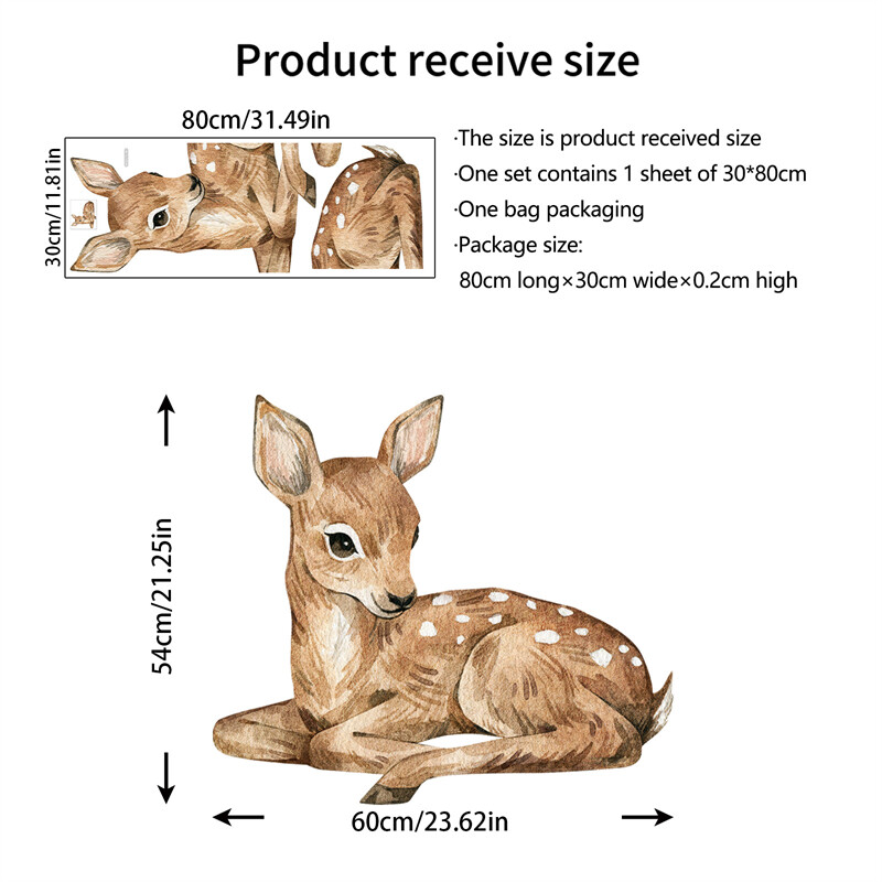 60x54cm animacinių filmų elnio sienų lipdukai Vaikų kambario sienų lipdukai vaikų kambariui kūdikių darželyje miegamojo svetainės dekoro tapetai