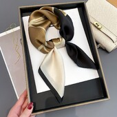 27,5 colių paprasta žuvėdra marginta kvadratinė skara stilinga imitacija šilko satino skara pavasario rudeninė plona nuo saulės apsauganti galvos skara moterims