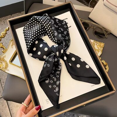 27,5 colių paprasta žuvėdra marginta kvadratinė skara stilinga imitacija šilko satino skara pavasario rudeninė plona nuo saulės apsauganti galvos skara moterims