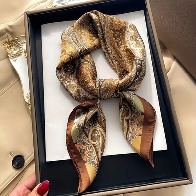 27,5 colių paprasta žuvėdra marginta kvadratinė skara stilinga imitacija šilko satino skara pavasario rudeninė plona nuo saulės apsauganti galvos skara moterims