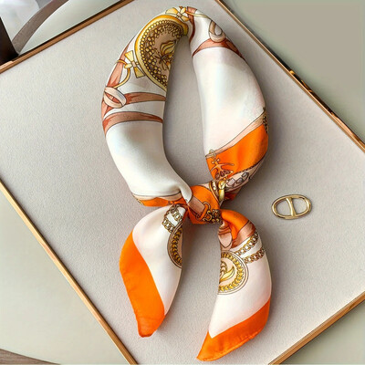 27,5 colių paprasta žuvėdra marginta kvadratinė skara stilinga imitacija šilko satino skara pavasario rudeninė plona nuo saulės apsauganti galvos skara moterims