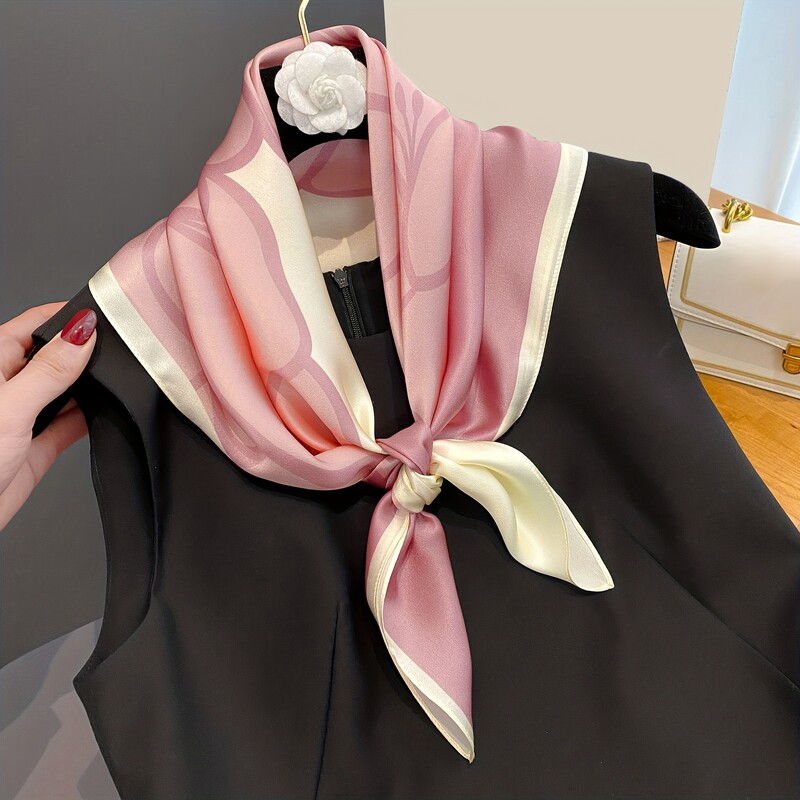 27,5 colių paprasta žuvėdra marginta kvadratinė skara stilinga imitacija šilko satino skara pavasario rudeninė plona nuo saulės apsauganti galvos skara moterims